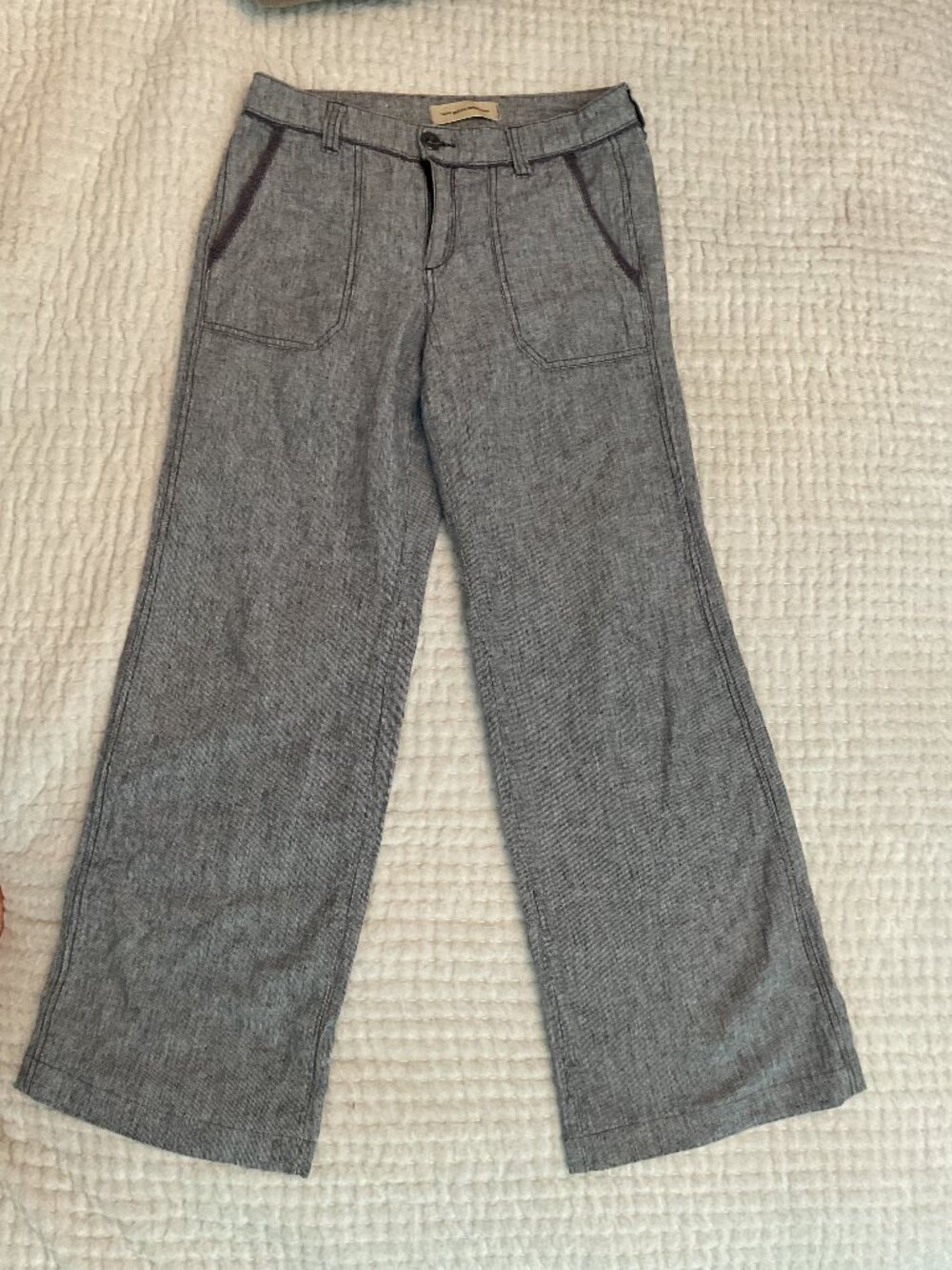 Pilcro and the Letterpress Wide Leg Linen-Blend Pants